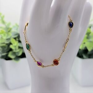 Kate ♠︎ Spade Gold Bracelet with Multicolor Gemstones